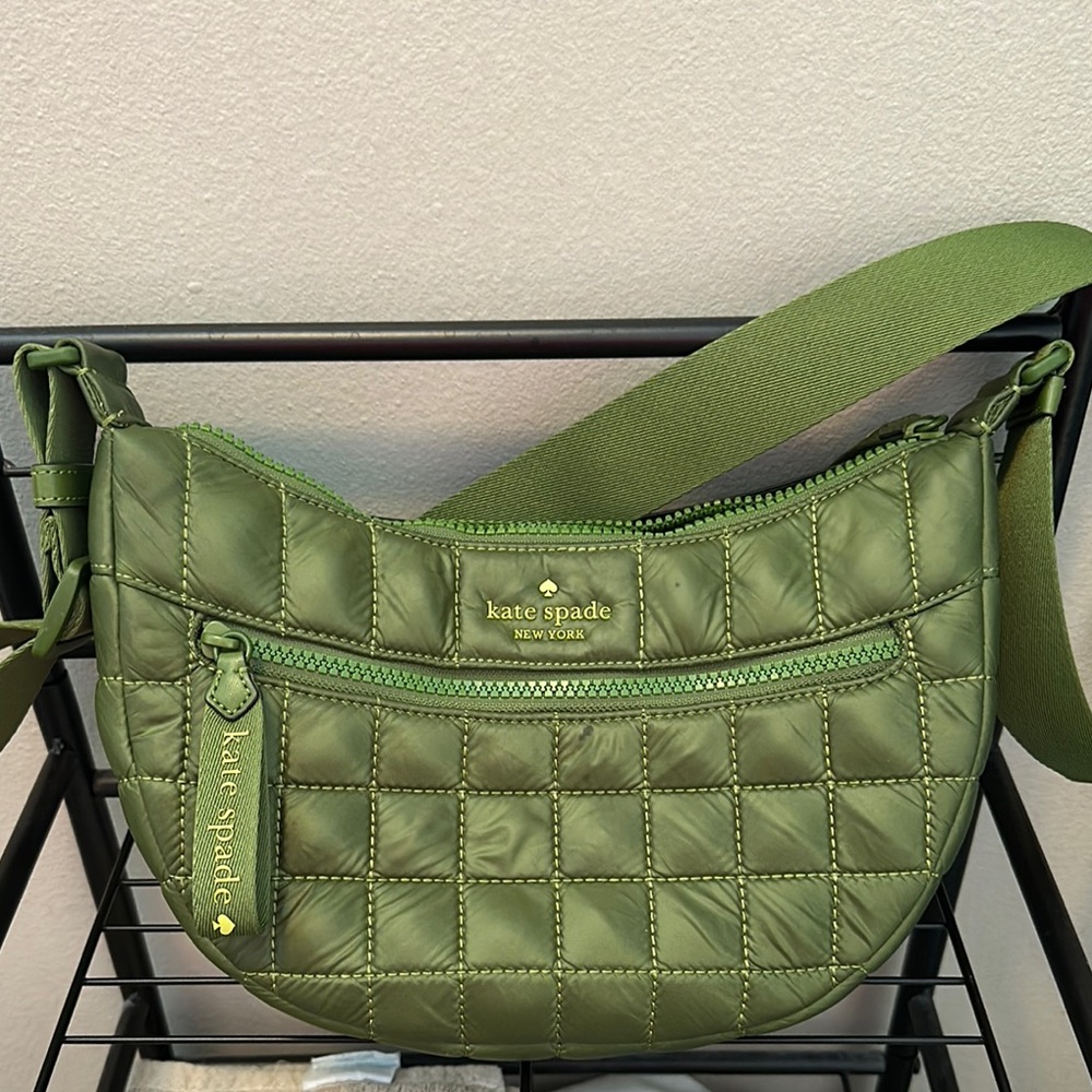 kate spade Olive Green Quilted Shoulder Bag
